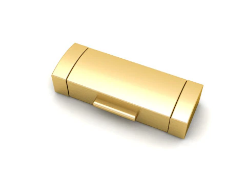 5 and half mm Plain Gold Lock Box for Jewelry 3D Print Model