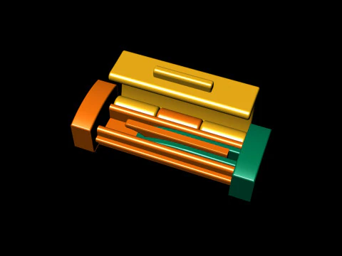 5 and half mm Plain Gold Lock Box for Jewelry 3D Print Model
