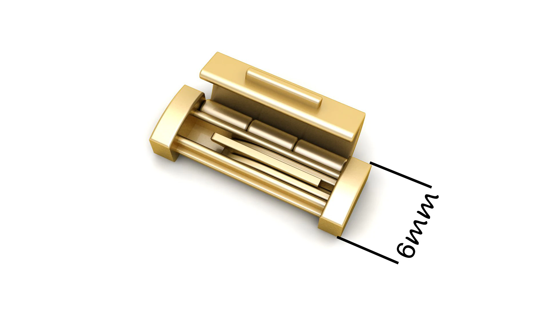 6 mm Plain Gold Lock Box for Jewelry 3D Print Model .c4d .max .obj .3ds .fbx .stl .blend 