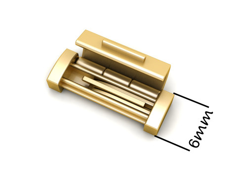 6 mm Plain Gold Lock Box for Jewelry 3D Print Model