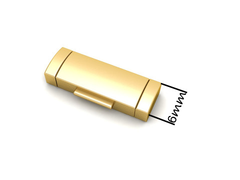 6 mm Plain Gold Lock Box for Jewelry 3D 打印模型