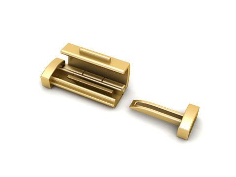 6 mm Plain Gold Lock Box for Jewelry 3D 打印模型