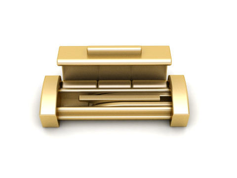 6 mm Plain Gold Lock Box for Jewelry 3D 打印模型