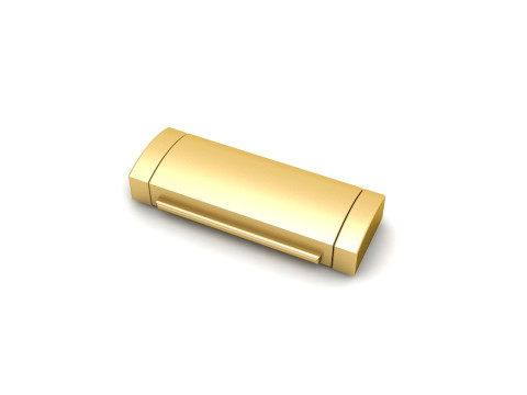 6 and half Plain Gold Lock Box for Jewelery Model Cetak 3D