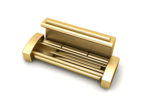 6 and half Plain Gold Lock Box for Jewelery 3D Print Model