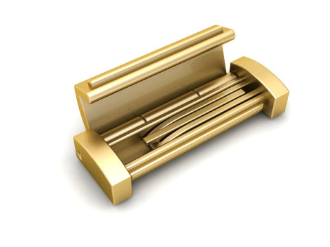 6 and half Plain Gold Lock Box for Jewelery Model Cetak 3D