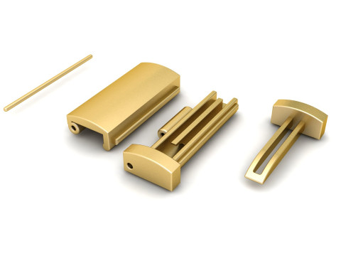 6 and half Plain Gold Lock Box for Jewelery Model Cetak 3D