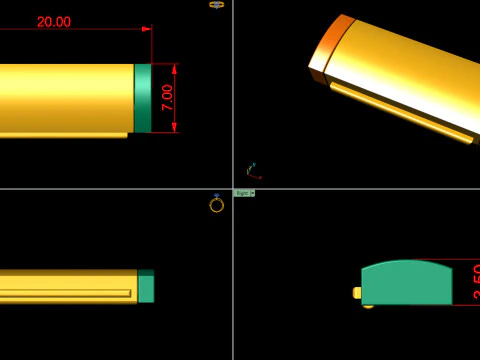 7mm Gold Flip Lock Box for Jewelery 3D print model 3D Print Model