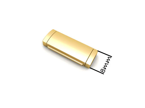 8 mm Plain Gold Lock Box 3D Print Model