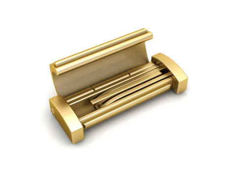 8 mm Plain Gold Lock Box 3D Print Model