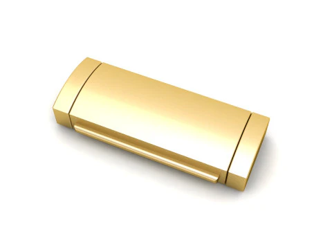 8 mm Plain Gold Lock Box 3D Print Model