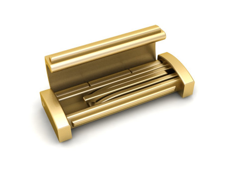 8 and half mm Plain Gold Lock Box Model do druku 3D