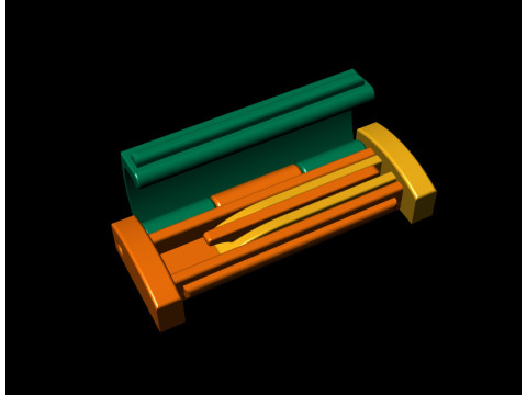8 and half mm Plain Gold Lock Box Model do druku 3D