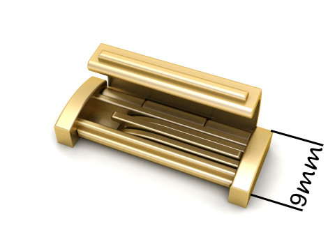 9 mm Plain Gold Lock Box for Jewelry 3Dプリントモデル