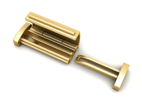 9 mm Plain Gold Lock Box for Jewelry Modèles 3D en vedette