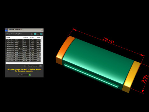 9 mm Plain Gold Lock Box for Jewelry Modèles 3D en vedette