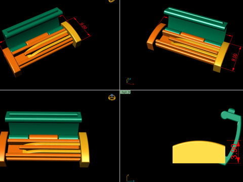9 mm Plain Gold Lock Box for Jewelry Modèles 3D en vedette
