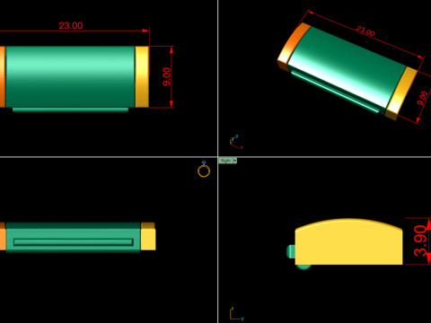 9 mm Plain Gold Lock Box for Jewelry Modèles 3D en vedette