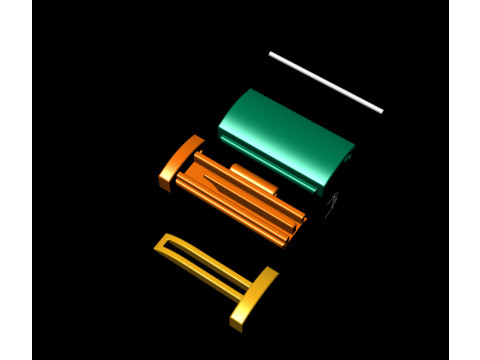 9 mm Plain Gold Lock Box for Jewelry Modèles 3D en vedette