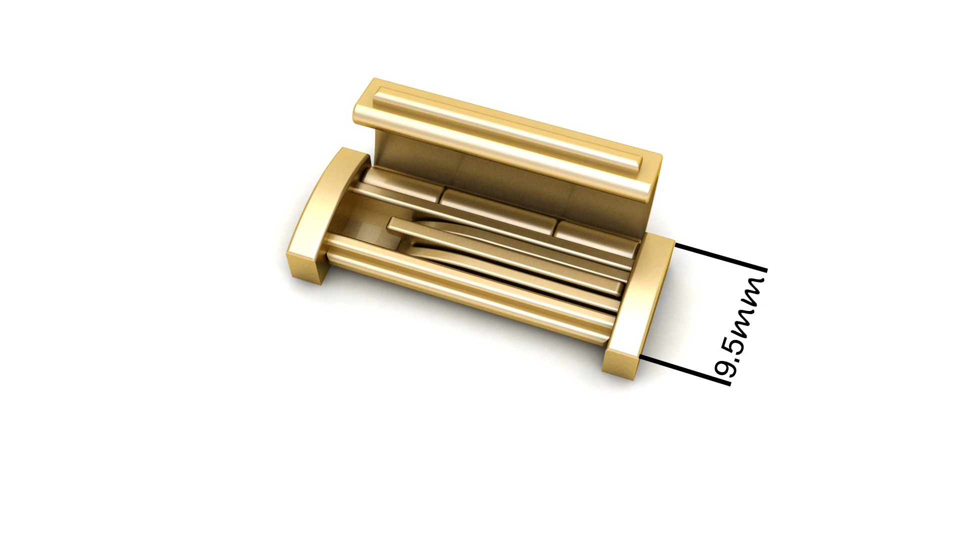 9 and half mm Plain Gold Lock Box for Jewelry 3D Print Model .c4d .max .obj .3ds .fbx .stl .blend