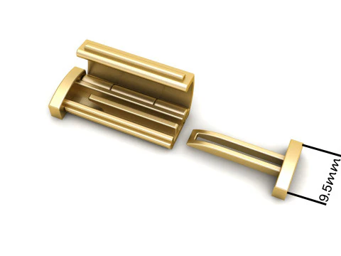 9 and half mm Plain Gold Lock Box for Jewelry 3D Print Model