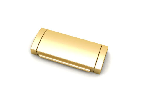 9 and half mm Plain Gold Lock Box for Jewelry 3D Print Model