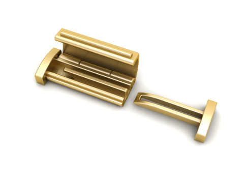 9 and half mm Plain Gold Lock Box for Jewelry 3D-Druckmodell