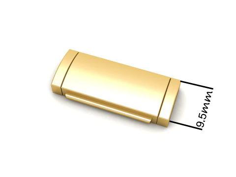 9 and half mm Plain Gold Lock Box for Jewelry 3D Print Model