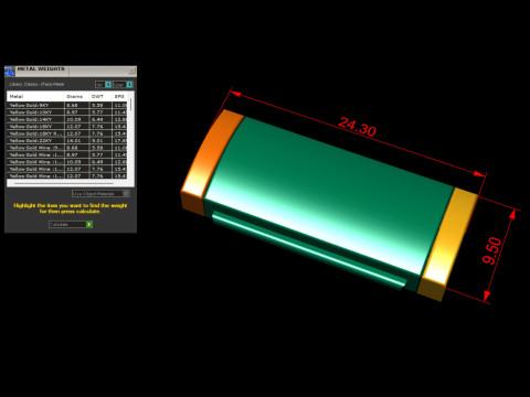 9 and half mm Plain Gold Lock Box for Jewelry 3D-Druckmodell
