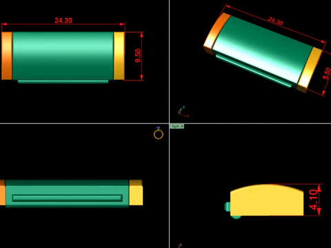 9 and half mm Plain Gold Lock Box for Jewelry 3D Print Model
