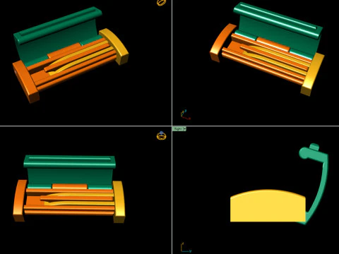 9 and half mm Plain Gold Lock Box for Jewelry 3D Print Model