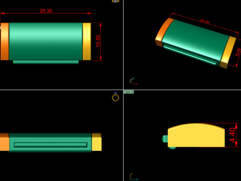 10 and half mm Plain Gold Lock Box for Jewelry 3D-printmodel