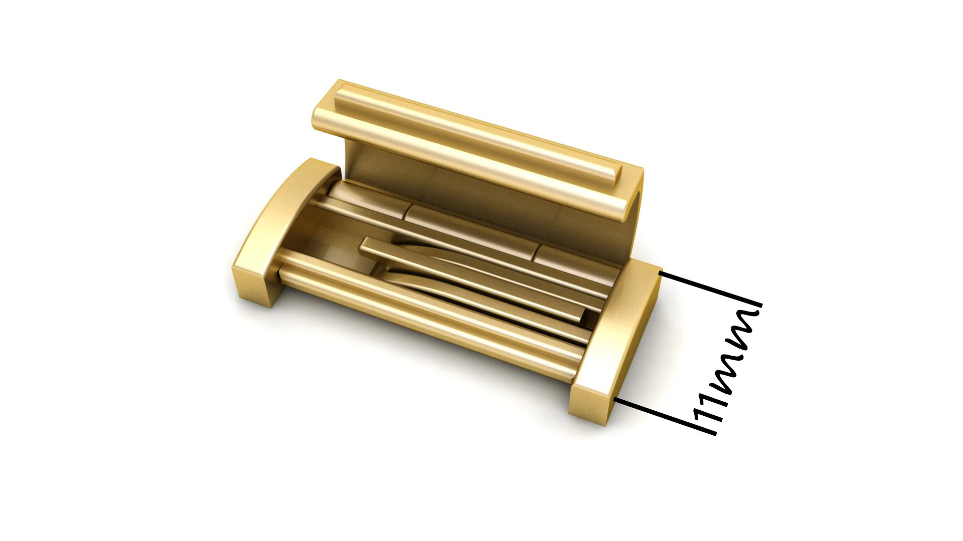 11 mm Plain Gold Lock Box for Jewelry 3D Print Model .c4d .max .obj .3ds .fbx .stl .blend 