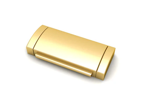 11 mm Plain Gold Lock Box for Jewelry 3D Print Model