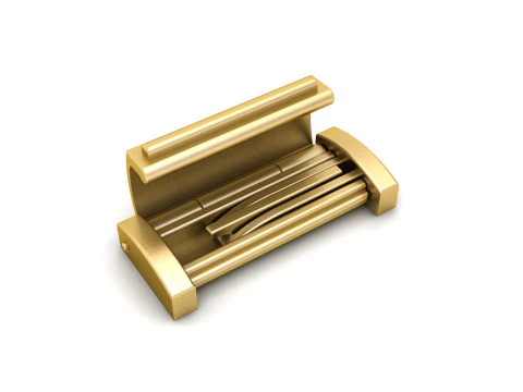 11 mm Plain Gold Lock Box for Jewelry 3D Print Model