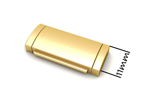 11 mm Plain Gold Lock Box for Jewelry 3D Print Model