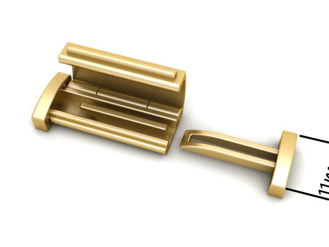 11 mm Plain Gold Lock Box for Jewelry 3D Print Model