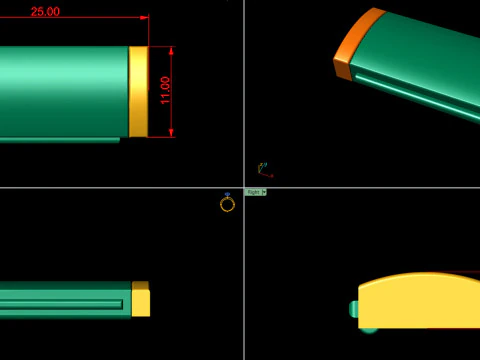 11 mm Plain Gold Lock Box for Jewelry 3D Print Model