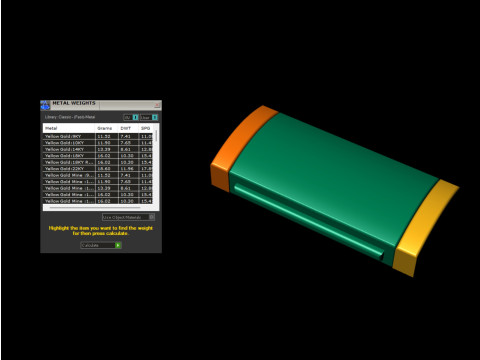 11 mm Plain Gold Lock Box for Jewelry 3D 打印模型