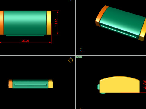 11 and half mm Plain Gold Lock Box for Jewelry 3Dプリントモデル