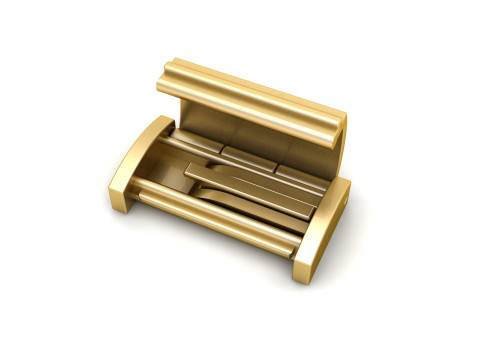 12 and half mm Plain Gold Lock Box for Jewelry 3D-printmodel