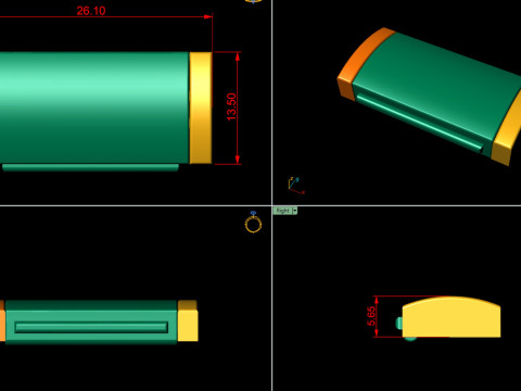 13 and half mm box Plain Gold Lock Box for Jewelry 3D Baskı Modeli