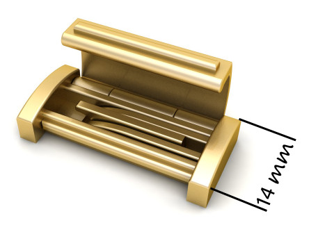 14 mm Plain Gold Lock Box for Jewelry 3Dプリントモデル
