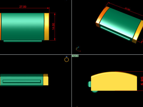 14 mm Plain Gold Lock Box for Jewelry Modelo de Impressão 3D