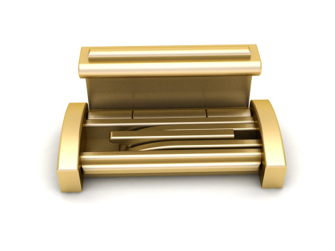 15mm Plain Gold Lock Box for Jewelry Modello di stampa 3D