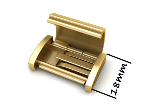 18mm Plain Gold Lock Box for Jewelry Model do druku 3D