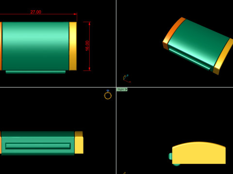 16mm Plain Gold Lock Box for Jewelry 3D Print Model