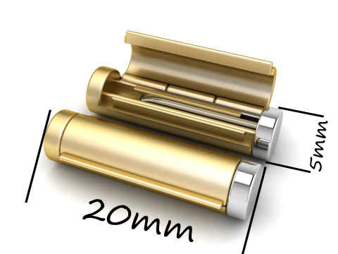 5 mm ラウンド プレーン ゴールド ロック ボックス チェーンとネックレス用 3Dプリントモデル