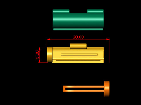 5 mm Round Plain Gold Lock Box for Chain and Necklace 3Dプリントモデル