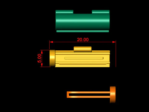 Caixa redonda de ouro liso de 5 mm para corrente e colar Modelo de Impressão 3D